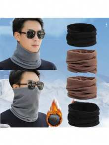 一体式冬夏纯色保暖颈套面罩，冬季滑雪颈套面罩 - 防风、加厚保暖、多功能面颈拉法帽、摩托车滑雪面罩和颈套，男士拉法帽，女士颈套，清爽亲肤，吸汗 - 彩色 - 查看 7