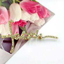 1pc Fashionable Letter Faith Cross Brooch, Unisex Pin For Clothing, Bags And Accessories Pins - Brooch - View 8