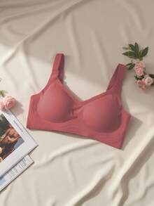 2件套简约舒适女士运动文胸，无钢圈，纯色 - 彩色 - 查看 3