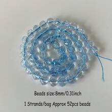 1 Strand Of Approx. 52pcs 8mm Faceted Crackle Glass Beads, For Women Bracelet, Necklace, Earring, Jewelry Making Supplies
