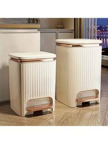 Senmeo 12L Rust-Proof Pedal Trash Can (Light Luxury), Large-Capacity For Small Spaces - Màu vàng - Xem 6