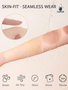 1 Pair Of Reusable Silicone Nipple Covers – Invisible Self-Adhesive Breast Pads, Washable, Suitable For Backless Dresses, Wedding And Party Outfits. - Multicolor - View 8