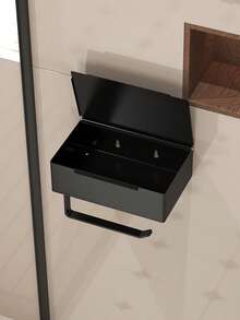 Bathroom Vanity Paper Towel Box Organizer, Toilet Paper Roll Holder Storage Rack, Home Bathroom Wall Mounted Wet Wipes Rack, Bathroom Paper Towel Holder - Multicolor - View 1