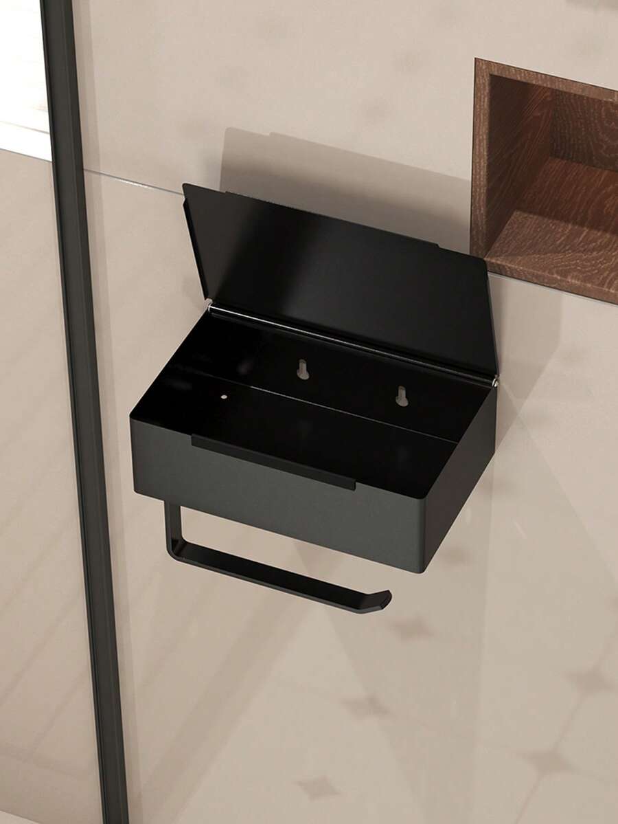 Bathroom Vanity Paper Towel Box Organizer, Toilet Paper Roll Holder Storage Rack, Home Bathroom Wall Mounted Wet Wipes Rack, Bathroom Paper Towel Holder - Multicolor - View 1