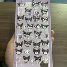 1张动漫卡通3D贴纸，可爱动物小猫贴纸，可重复使用防水贴纸，DIY工艺贴纸，适用于笔记本电脑、水瓶、笔记本、汽车、行李箱、礼品包装、派对装饰、乙烯基贴纸、学习用品、返校用品。 - 彩色 - 查看 8