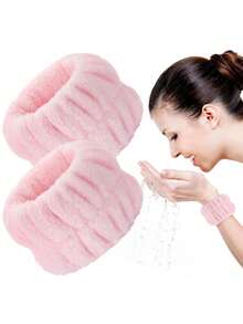 2条/4条装洁面腕带，洁面腕带，腕巾，护肤臂带，化妆，腕套，SPA，腕带 - 彩色 - 查看 1