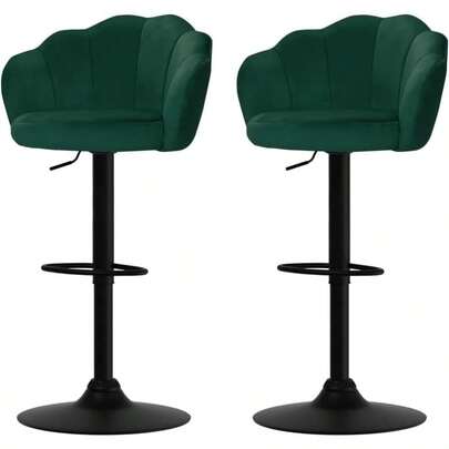 Bar Stools Stool Set Of 2 Adjustable Kitchen Swivel Counter Barstools Dining Chair Chairs Gas Lift Velvet Green Nessah In 62-78cm Seat Height Floor For Home Bar Dining Room Cafe Outdoor Indoor