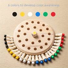 Wooden Memory Match Stick Board Game: A Puzzle Logic Game And Brain Teaser - The Perfect Combination Of Interaction And Fun! Suitable For Family Gatherings