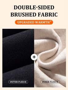 1pc Women's Thermal Leggings, Crossover Waistline Design, Super Soft Thermal Lined, High Waist Skinny Pants, Warm Winter Outer Wear Tights, Elastic Waistband For Abdomen Control And Lifting, Suitable For Workout, Yoga, Running - Black - View 11