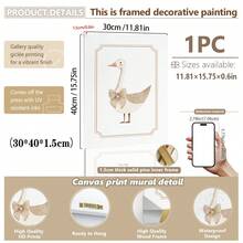 1 Stück Leinwandkunst, neutrale Stil Kinderzimmer Galerie Wanddekoration, sanftes beige Kinderzimmer Dekoration Teddybär Muster Entchen Thema Vintage Reise-Stil Buchstaben Poster - gerahmte Kinderzimmer Wandkunst, Mädchen Kinderzimmer Wanddekoration, Baby Mädchen, Baby Jungen, Mädchen Schlafzimmer Mädchen Kinderzimmer Dekorative Kunst, Baby Produkte Kinderzimmer Poster - Verschiedenfarbig - Übersicht 15