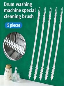 1/2/5件套滚筒洗衣机清洁刷 洗衣机滚筒内壁清洁刷 专用长柄刷 内壁缝隙刷 - 适用于清洁洗衣机、空调、风扇、管道、家用清洁工具