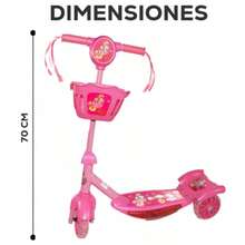 Scooter Rosa para Niña con Canastilla, Luces y Música – 3 Ruedas Seguras - Rosa - Ver 2