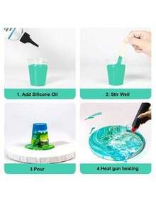 Gel nhựa đa năng, thích hợp cho tranh vẽ bằng chất lỏng, Dimethicone, dầu acrylic silicone, chất lượng nghệ sĩ, 100% dầu lỏng nguyên chất, dùng để tạo không gian trong tranh - Vật liệu nghệ thuật chất lỏng chuyên nghiệp, quà tặng ngày lễ, quà tặng cho gia đình và bạn bè, quà tặng Ngày Valentine, quà tặng tựu trường, quà tặng năm mới (Giao hàng ngẫu nhiên các mẫu mới và cũ) - Trong sáng - Xem 5