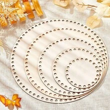 1/5pcs Woven Bag Bottom Wooden Basket Bottom Wooden Crochet Hook Accessories DIY Woven Crochet Hook Bottom Weaving Kit DIY Yarn Basket Crochet Hook Basket Bottom Handbag Wallet Bottom Bag Making Circular