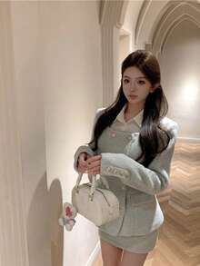 Women Two-Piece Outfits - [Two-piece Set]Jacket + Skirt - View 10