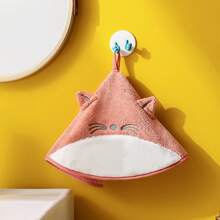 1 Piece Cartoon Hand Towel, Hanging Cute Absorbent Towel, Kitchen Non-Shedding Thickened Cloth, Quick-Dry Absorbent Handkerchief - 灰粉紅色 - 查看 8