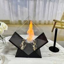 [Holiday Metal Fireplace] Christmas Holiday Metal Biofuel Fireplace Desktop - Classic Style, Suitable For Home And Restaurant Gatherings, No Ignition Device Required
