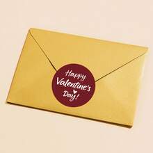 红色圆圈情人节贴纸纸质礼品包装标签情人节快乐用品 - 紅色 - 查看 5