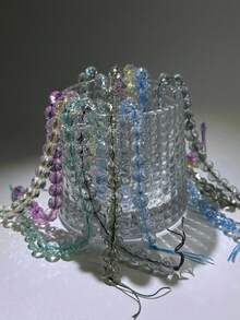 1 Strand Of Approx. 52pcs 8mm Faceted Crackle Glass Beads, For Women Bracelet, Necklace, Earring, Jewelry Making Supplies