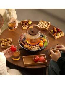 1pc New Peachwood Stovetop Kettle With Thick Glass Lid; 2025 New Model Handled Hot Water Kettle; Dual-Use Pot, Large Capacity, Suitable For Daily Tea Drinking, Office Tea Making, Home Camping And Hotel Use; Very Practical, Great Gift For Holidays - Multicolor - View 6