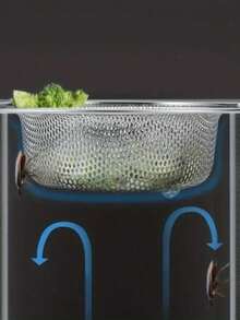 This 1/2 Inch Stainless Steel Handheld Sink Strainer Is So Practical! The Fine Mesh Can Trap Vegetable Scraps And Fruit Peels, The Handheld Design Makes It Easy To Clean, It Fits Most Sink Drains, And It Conveniently Collects Kitchen Waste After Meals To Prevent Pipe Clogs. Compact, Durable, And Easy To Clean. - Multicolor - View 7