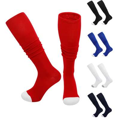 1 Pair Kids' Professional Baseball/Softball Socks, Non-Slip Football/Basketball/Ice Hockey Tall Socks, Breathable Sweat-Wicking Soccer Socks, Suitable For 12-18 Years Old Boys And Girls Outdoor Sports