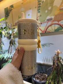 New 710ml Large Capacity Ceramic Inner Stainless Steel Insulated Cup, High Beauty Birthday Gift For Women, 316 Stainless Steel Double Layer Vacuum Cup - Multicolor - View 11