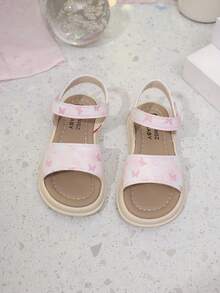 2022 Summer New Girls Casual Sandals, Fashion Versatile Soft Bottom Comfortable Round Toe Open Toe Flat Sandals, Student Sandals, Princess Sandals, Girls Fashion Flat Sandals - Pink - View 4