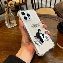 Funda de Teléfono Fashion Rapper R-Rels B Compatible con 17 16e 16 15 14 13 12 11 Pro X XR XSMAX 8 Plus Anticaída Transparente con Cubierta Trasera Suave,  de Uso Diario,Accesorio de Teléfono a,Funda Elegante,Diseño Impreso con,Material Duradero,Aficionados a la17 17promax - transparente - Ver 3