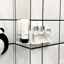 1pc Wall Mounted Bathroom Vanity Organizer Rack, No Drilling Required - Multicolor - View 4