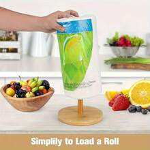 Modern Bamboo Tissue Paper Holder - Self-Adhesive Countertop Organizer With Wooden Stand, Saves Kitchen And Bathroom Storage Space, Designed For Kitchen Paper Towels And Regular Tissues, Made Of Premium Bamboo, Practical Countertop Accessory, Minimalist Style Design