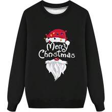 Sudaderas familiares de Navidad a juego, conjuntos de sudaderas de manga larga 2024 and Me Ugly Sweater Merry Funny Casual Matching Sudaderas de Navidad para la familia - inicial - Ver 4
