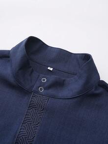 斋月男士长袍，长袖刺绣立领设计，宽松版型，优雅的伊斯兰传统男士服装，适合节日穿着，斋月礼物，沙特阿拉伯正式长袍