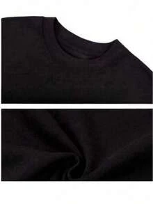 Men's Classic Black T-Shirt With Bold "GOAT" Print - 100% Cotton, Casual Crew Neck, Short Sleeve T-Shirt - Versatile Fashion For Everyday And Business Casual Wear - 黑色 - 查看 4