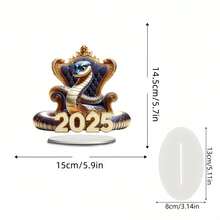 2D Flat, 1pc Traditional Style Jade Green Snake Acrylic Statue - Elegant Animal Theme Desktop Decor, No Feathers, No Power Needed - Perfect Gift For Valentine's Day, Christmas, Thanksgiving, New Year - Suitable For Home And Office Decor - Indoor/Outdoor Use - Multicolor - View 2