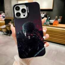 Funda de teléfono A-Anime  Guts para 17,16,15,14,13,12,11,Pro,Max,Plus, anti-caída, negra mate, parachoques duro - Z6 - Ver 1