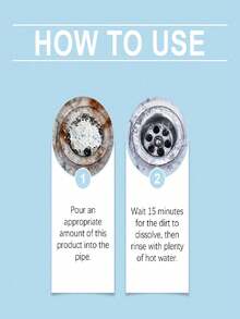jakehoe 杰克豪管道疏通粉（25克/100克/200克/350克装），浴室及厨房管道除臭疏通剂，有效溶解顽固堵塞物，清洁用品，管道配件，假日清洁好帮手，保持管道畅通 - 彩色 - 查看 5
