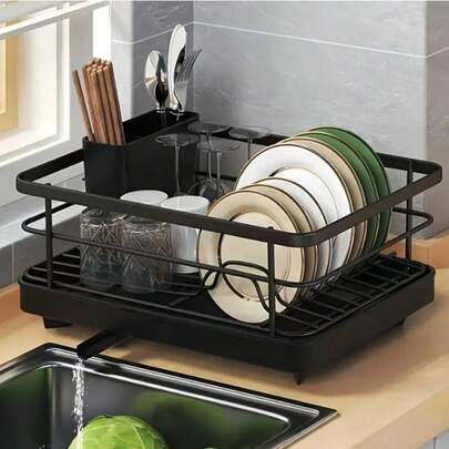 Multifunctional Plastic Sink Drain Rack With Drainage Holes, Durable Material, Anti-Clogging Design, Easy To Clean, Suitable For Dish Drying On Countertop