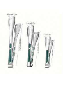 3pcs Non-Slip, Heat-Resistant, Multi-Functional Kitchen Tongs Set - Suitable For Grilling, Salad, Serving Meat - Durable, Ergonomic, Easy To Clean Accessories - Green - View 5