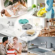 1 pezzo Portasaponetta in silicone, mensola per sapone a forma di loto, portasaponetta drenante, vassoio per sapone in silicone da bagno, portasaponetta da lavello da cucina, vassoio per sapone a forma di fiore, facile da asciugare, disponibile in vari colori, regali di Natale e Ognissanti per accessori da doccia per la famiglia, portaoggetti da lavello da cucina, piatto decorativo per sapone, decorazione da bagno alla moda, base antiscivolo, vassoio multifunzione, portasaponetta drenante, regali creativi per le feste - Multicolore - Visualizzare 6