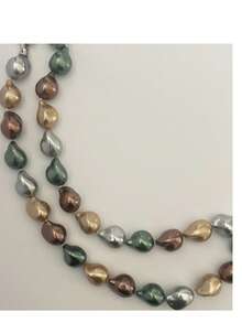 1pc Baroque Freshwater Shell Pearl Necklace, French Style, Synthetic, June Birthstone, Elegant For Daily Wear, Suitable For All Seasons - Baroque Colored Pearl Necklace - View 2