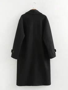 Manteau ample, doux et tricoté pour l'automne/hiver pour femmes, polyvalent, décontracté et élégant, noir - Noir - Voir 8