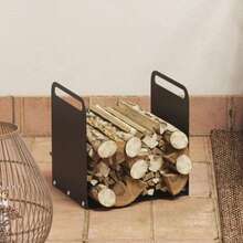Outsunny Log Holder, 36.5 X 30 X 36 Cm, With Handles, For Indoor And Outdoor Use, Up To 30 Kg, Steel, Black - 均碼 - 查看 7