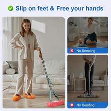 Tyxzle 10PCS_5Pairs Duster Mop Slippers Shoes Cover, Multi Function Chenille Fibre Washable Dust Mop Slippers Floor Cleaning Shoes For Bathroom, Office, Kitchen, House Polishing Cleaning - 白色 - 查看 3