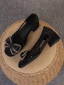 黑珠片中空(鐵鍊蝴蝶結)