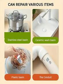 10片/50片/100片/200片装锅/桶裂缝修补贴，不锈钢锅修补贴，水桶修补贴，锅修补贴，实用锅桶修补胶带套装，防水、耐油、耐高温铝箔胶带，家居必备用品 - 彩色 - 查看 5