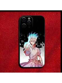 Funda de teléfono Senku Ishigami DR S-Stone compatible con 16,15,14,13,12,11,Pro,XS,Max,XR,Plus,E,Mini, cubierta negra a prueba de golpes, funda compatible con funda  17 pro max, funda  17 pro, funda  17, funda  16, funda  16 pro max, funda  15. - Z4 - Ver 12