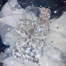 Luxury Bling Rhinestone Big Bow 17promax 14 15plus Phone Case Protective Cover Compatible With Iphone 11 12 Galaxy S25 24 23 22 21 A13 15 17 21S MOTO HW XM - Clear - View 8