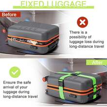 6条可调节行李带，多色可选，加固行李带，适用于旅行、商务出行、防盗，适用于行李箱、背包，耐磨