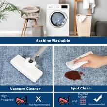 Modern Home Decor Simple Living Room Area Rug Non Slip Thin Bordered Entrance Runner Rug Non Shedding Low Pile Mat Throw Rug Easy To Clean Stain Resistant Carpet Printed Washable Soft Floorcover For Dinning Room Kitchen Laundry Bathroom Bedroom - Blue - View 6